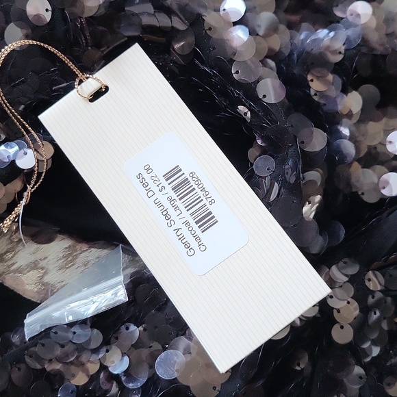 Ciebon Anita Bow Paillette Sequin Sleeveless Mini Shift Dress NWT SzL - Picture 8 of 10